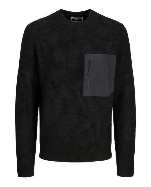 Jersey combinado de cuello redondo de hombre