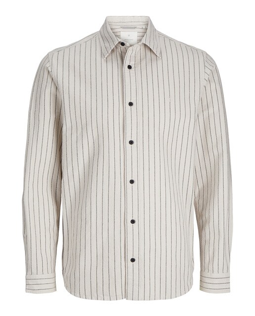 Camisa de rayas con cierre abotonado de hombre