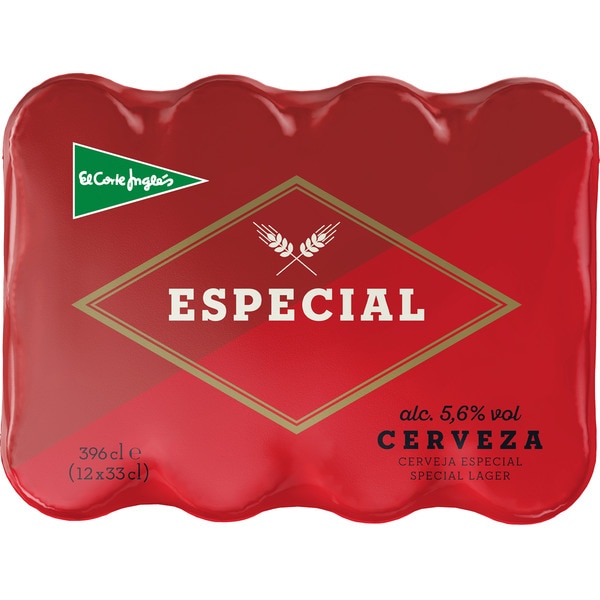 precios El Corte Ingles Cerveza Rubia Especial Tipo Lager Pack 12 Latas 33 Cl en Hipercor
