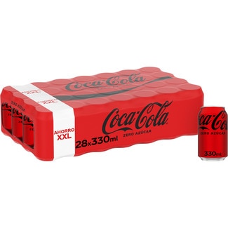 COCA-COLA ZERO sugar-free cola soft drink 28-pack tins 33 cl