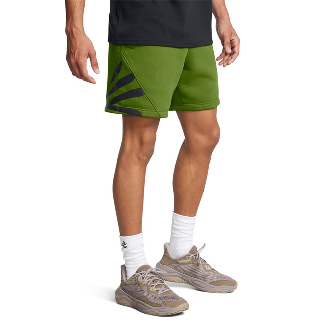 Pantalones cortos de baloncesto de hombre Curry Splash Fleece Short-Blk Under Armour