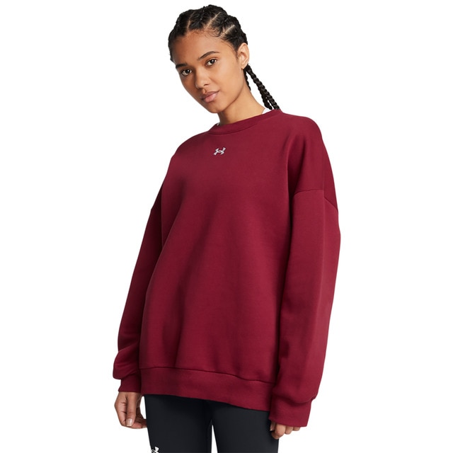 Sudadera casual de mujer Rival Fleece Os Crew-Red Under Armour