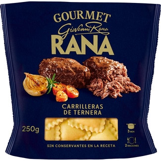 GIOVANNI RANA Gourmet ravioli fresh pasta with egg stuffed with beef cheek 2 portions container 250 g