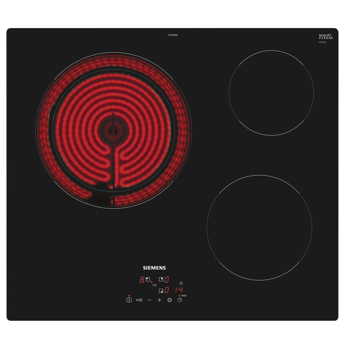 Siemens – Placa vitrocerámica Siemens 3 zonas de cocción – ET61RBKB8E.