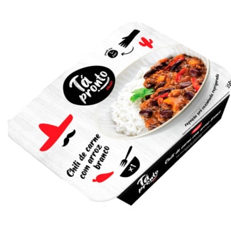 Tá Pronto Chili de Carne com Arroz Branco embalagem 350 g