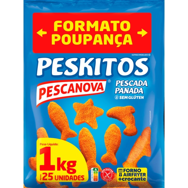 Peskitos Pescada Panada sem Glúten embalagem 1 kg