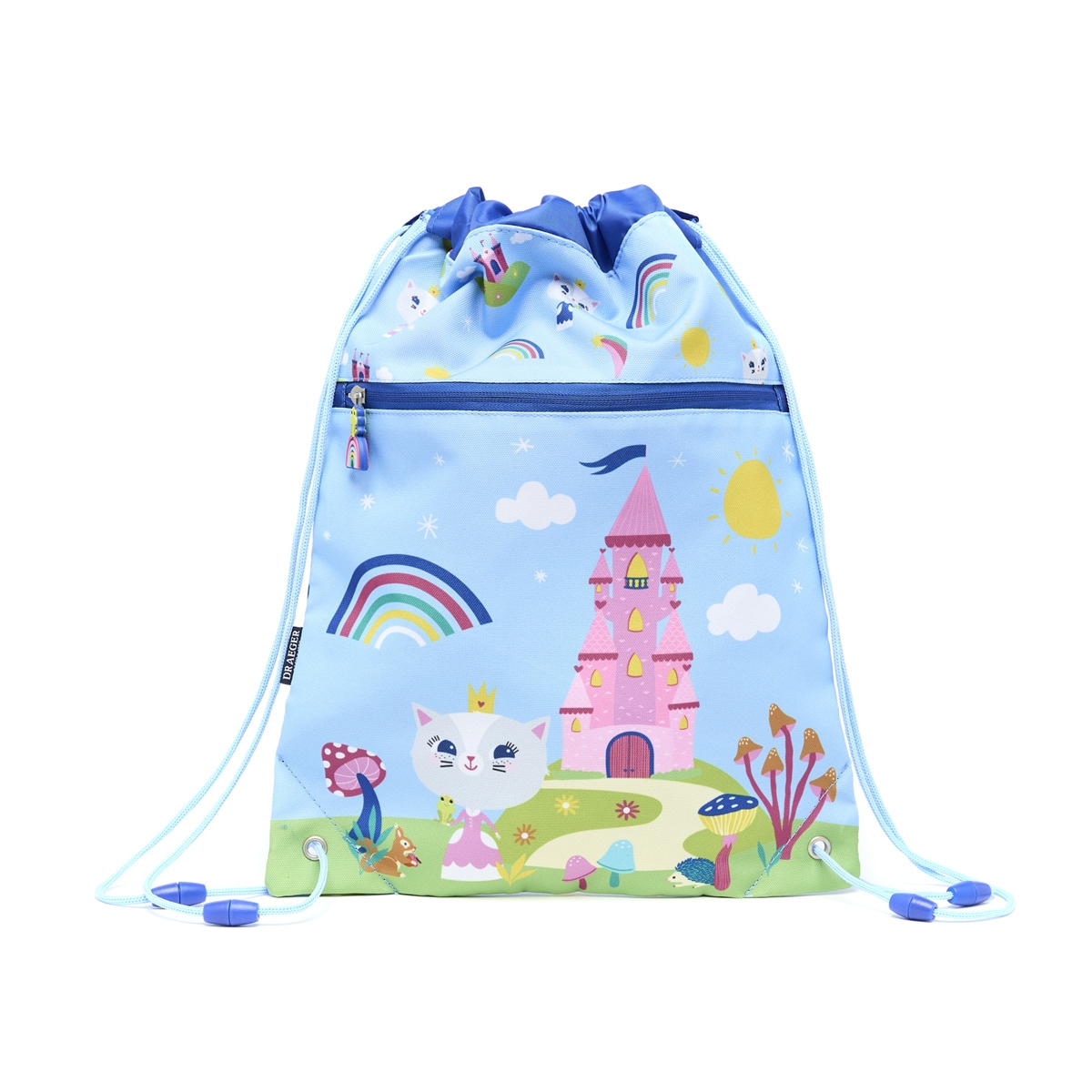 Draeger - Mochila impermeable de cuerdas infantil con personaje Kids bonito castillo y princesa gatita Draeger rosa.