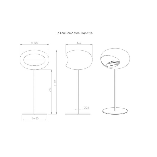 Thumbnail 5 de LE FEU Ground Steel biochimenea 3,0 kWh