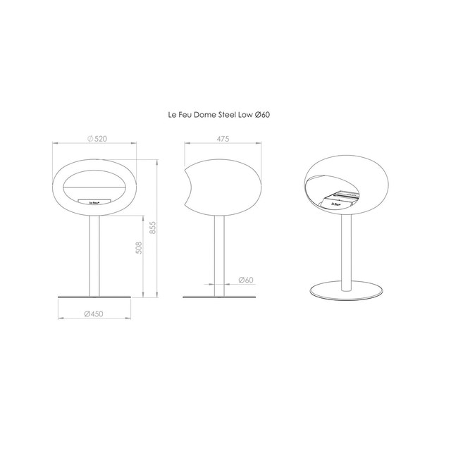 Thumbnail 4 de LE FEU Ground Steel Low Cúpula biochimenea 3,0 kWh