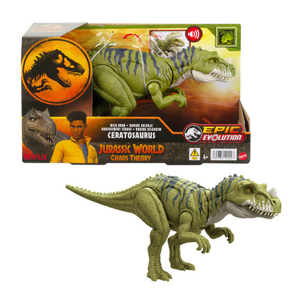 Dinosaurio Ceratosaurus verde rayado : Teoría del Dinocaos Netflix Mattel
