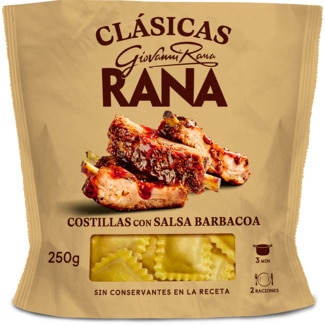 Rana Ravioli Costelas BBQ embalagem 250 g