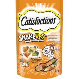 Catisfactions Shakeups para Gatos Multivitaminas Aves na Brasa embalagem 55 g