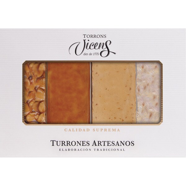 Harter Turrón, weicher Turrón, Eigelb-Turrón und Schokoladen-Turrón Karton 320 g