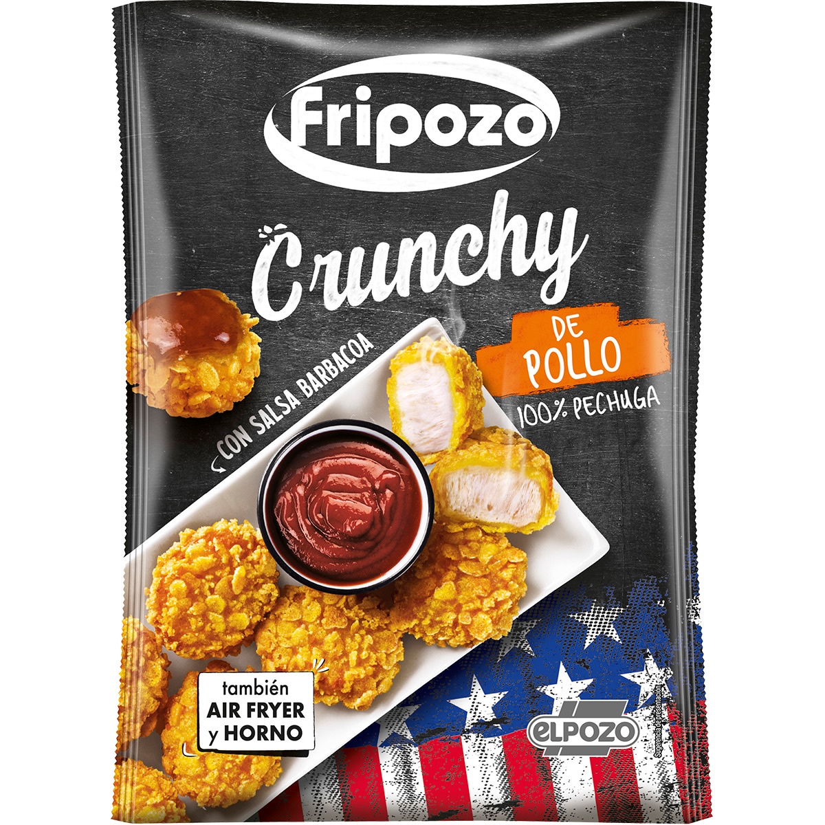 crunchy american style 100% pechuga de pollo con salsa barbacoa