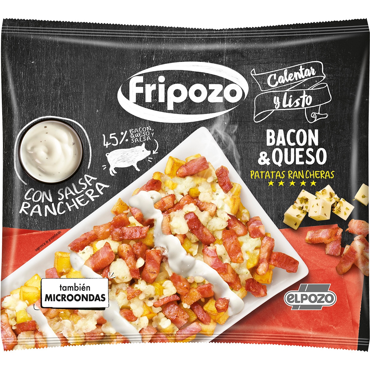 patatas rancheras con bacon y queso