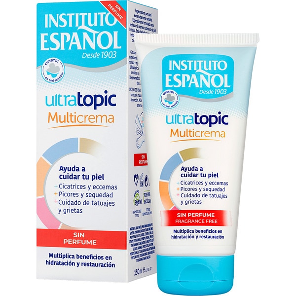crema corporal Ultratopic sin perfume tubo 150 ml