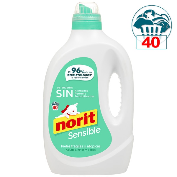 Flüssigwaschmittel Empfindlich Flasche 40 Dosis ohne Allergene, Parfüm oder Sensibilisatoren