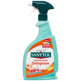 SANYTOL desengrasante desinfectante limón sin lejía pistola 750 ml previene bacterias y malos olores