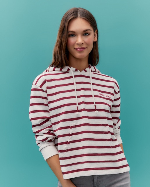 Sudadera de mujer con capucha rayas jacquard