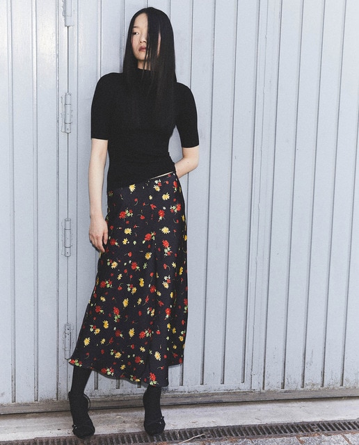 Falda estampada flores