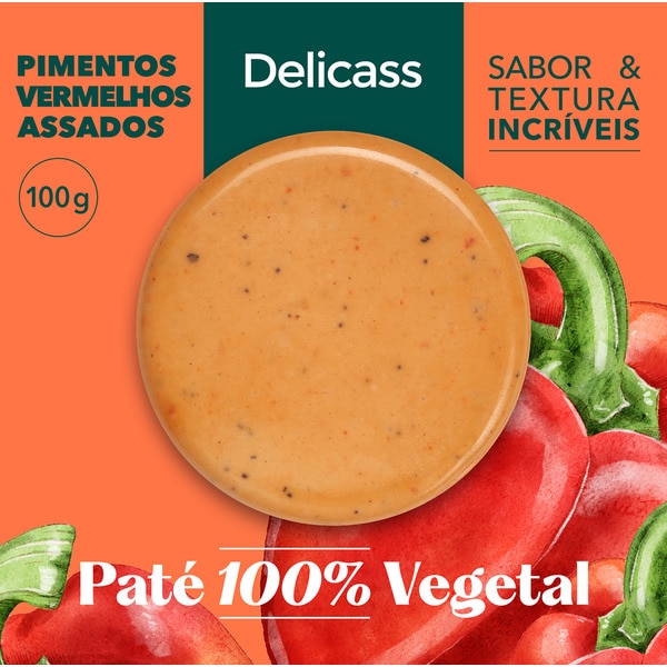 Paté Vegetal de Pimentos Vermelhos Assados embalagem 100 g