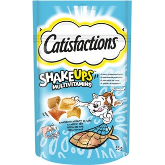 Catisfactions Alimento Húmido para Gato Shakeups Multivitaminas sabor Peixe embalagem 55 g