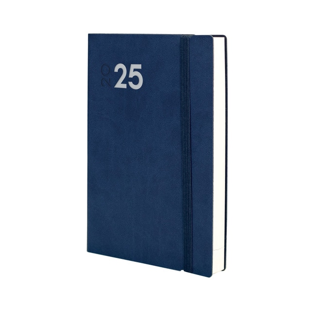 Agenda encuadernada año 2025 Dynamic Mara Y4-120x170 mm 1 día página Finocam azul multilingüe.