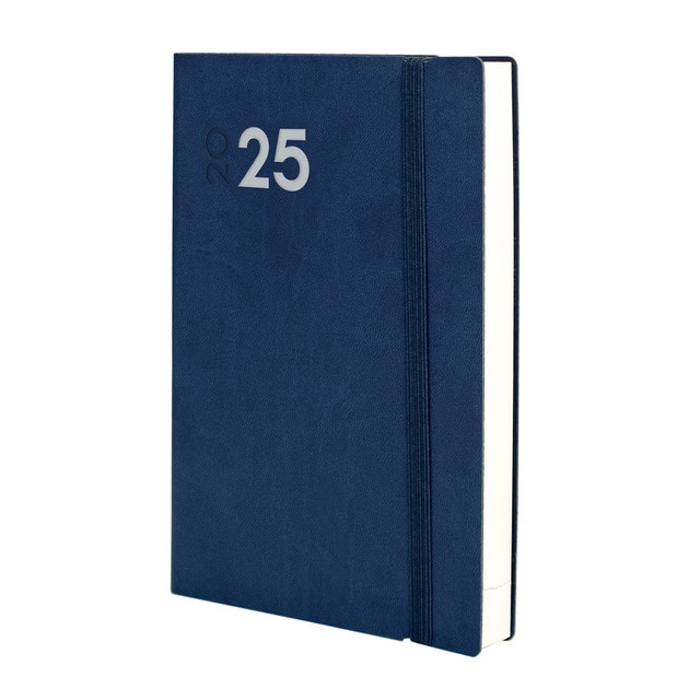 Agenda encuadernada año 2025 Dynamic Mara Y11-165x240 mm 1 día página Finocam azul multilingüe.