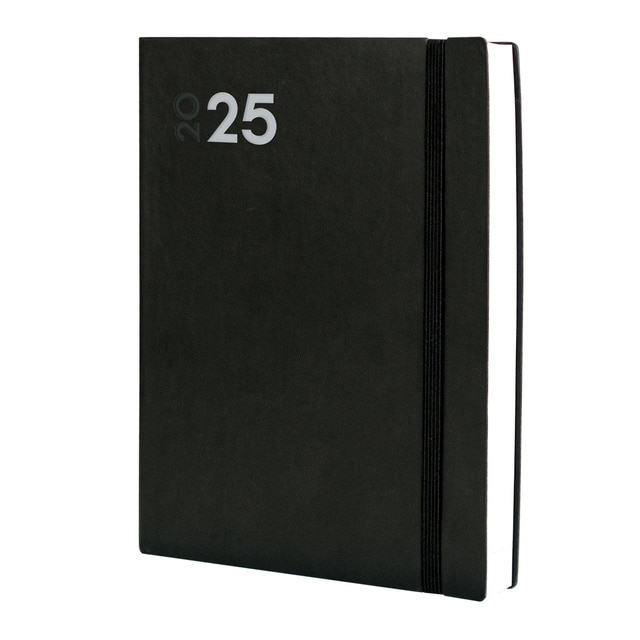 Agenda encuadernada año 2025 Dynamic Mara Y12-210x270 mm 1 día página Finocam negro multilingüe.