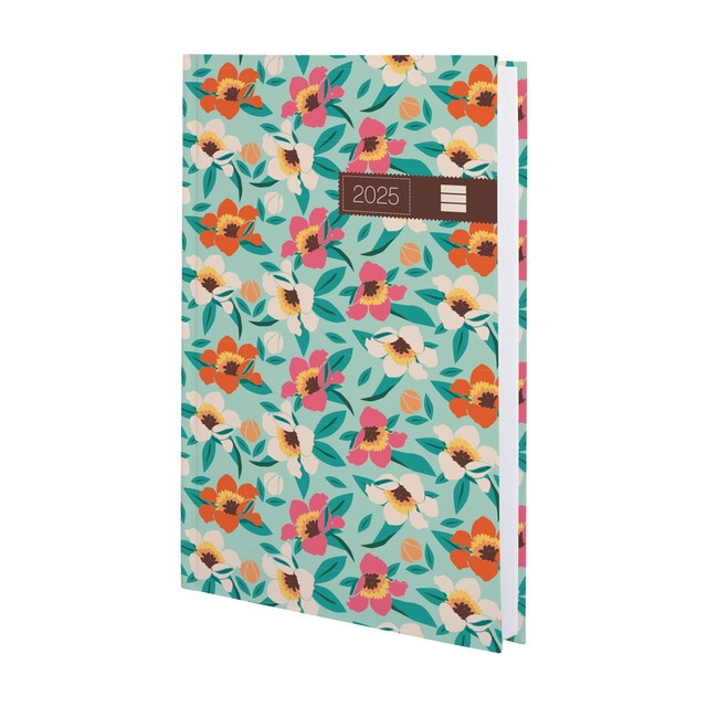 Agenda encuadernada año 2025 Dynamic Porto Design Y10-140x204 mm 1 día página Magnolia Finocam multicolor multilingüe.