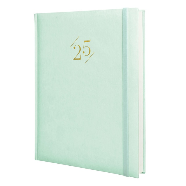 Agenda encuadernada año 2025 Dynamic London Y12-210x270 mm 1 día página Finocam menta multilingüe.