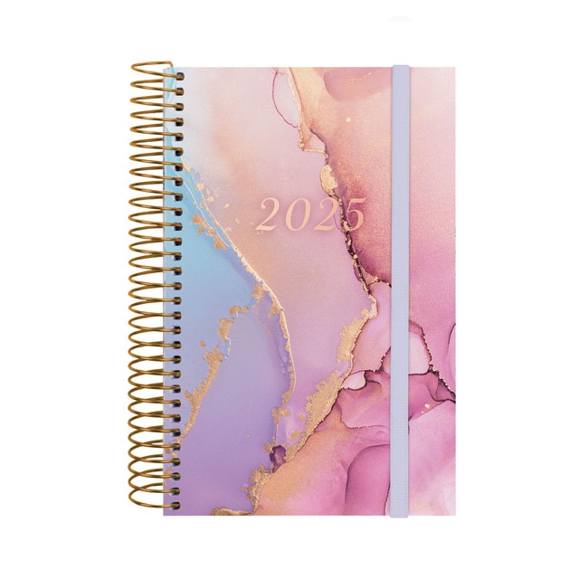 Agenda año 2025 Espiral Trendy Design Collection E5-117x181 mm 1 día página Goldy Finocam multicolor multilingüe.