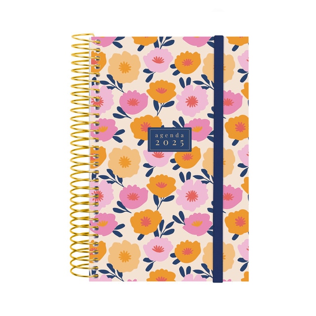 Agenda año 2025 Espiral Trendy Design Collection E5-117x181 mm 1 día página Gala Finocam multicolor multilingüe.
