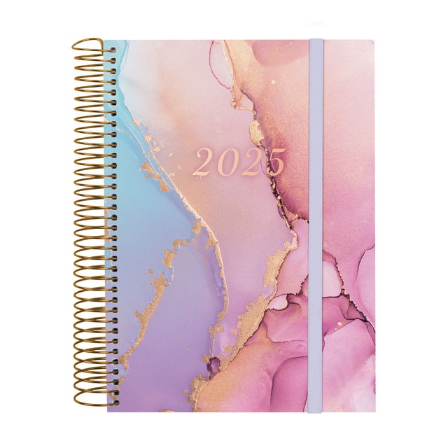 Agenda año 2025 Espiral Trendy Design Collection E10-155x212 mm 1 día página Goldy Finocam multicolor multilingüe.