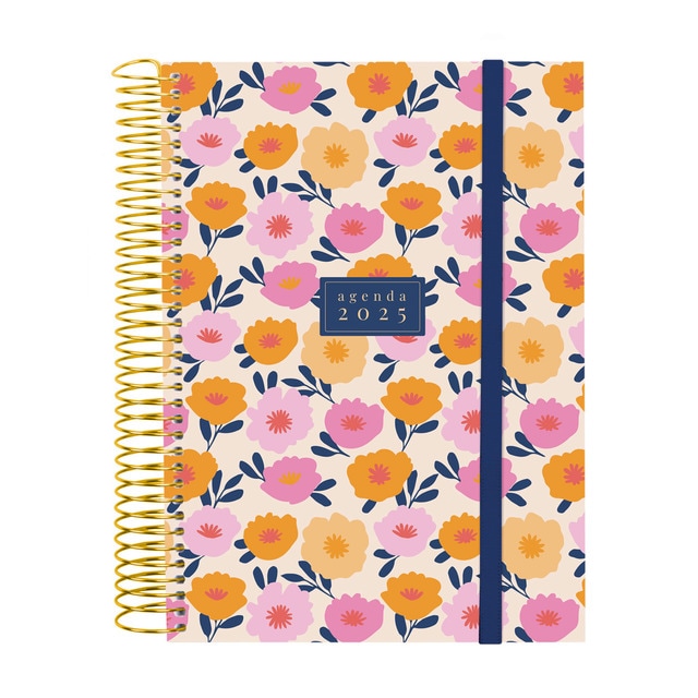 Agenda año 2025 Espiral Trendy Design Collection E10-155x212 mm 1 día página Gala Finocam multicolor multilingüe.