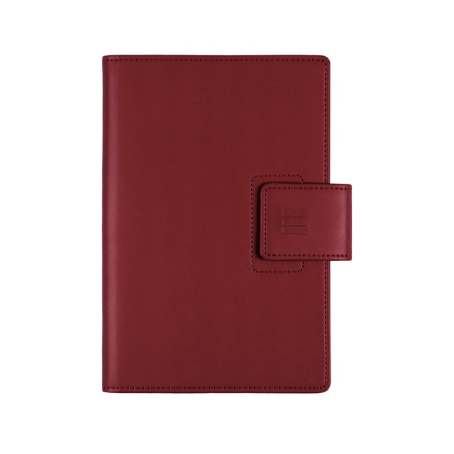 Agenda espiral con sobrecubierta y bloc de notas año 2025 Duouno E5-117x181 mm 1 día página Finocam burdeos.