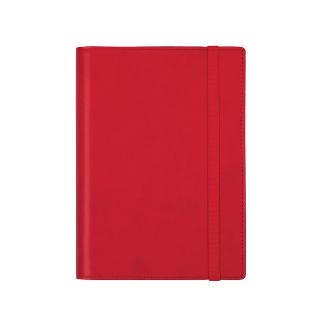 Agenda espiral con sobrecubierta y bloc de notas año 2025 Duoband E5-117x181 mm 1 día página Finocam rojo.