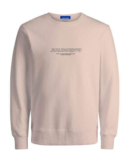 Sudadera sin capucha con logo frontal y mangas largas para hombre