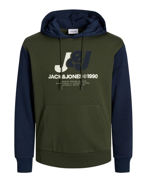 Sudadera con capucha  mangas largas con bordado frontal de hombre