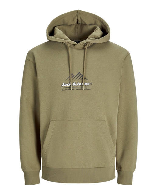 Sudadera con capucha  mangas largas con bordado frontal de hombre