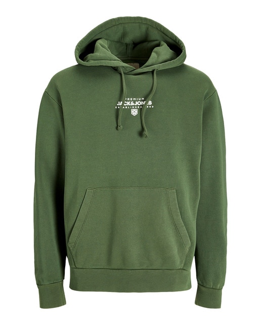 Sudadera con capucha  mangas largas con print frontal de hombre
