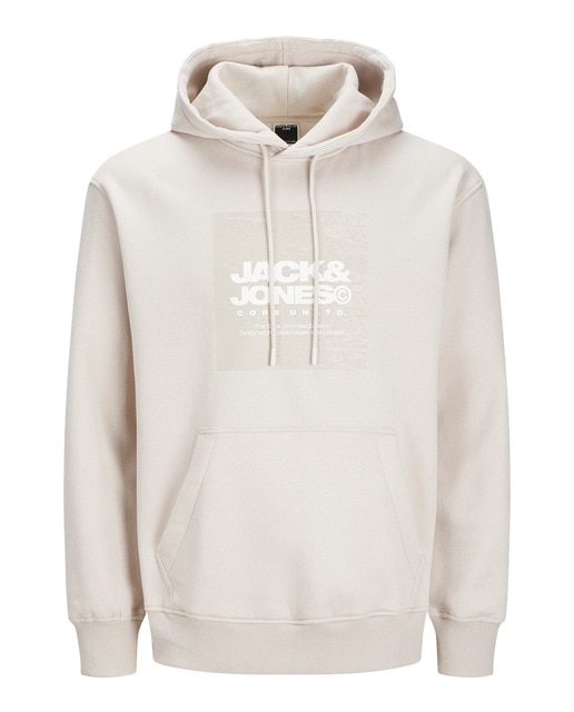 Sudadera con capucha  mangas largas con logo central de hombre