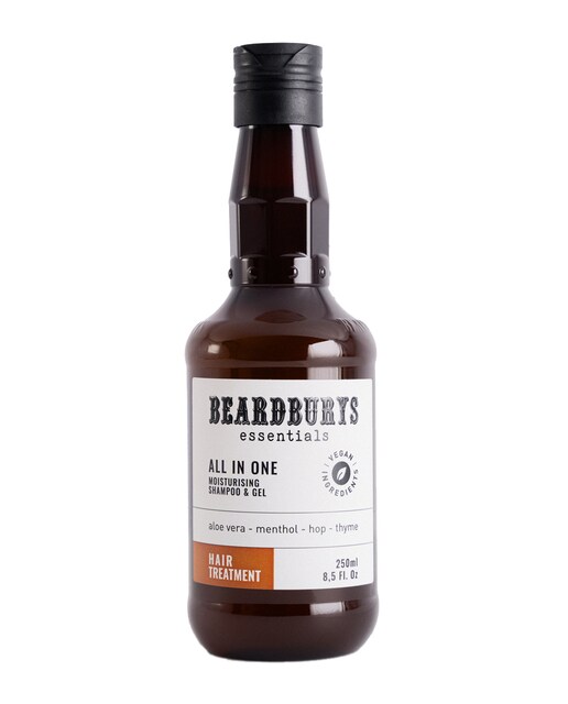 BEARDBURYS ESSENTIALS – Gel de ducha, champú y acondicionador Alll in One 250ml Beardburys Essentials.
