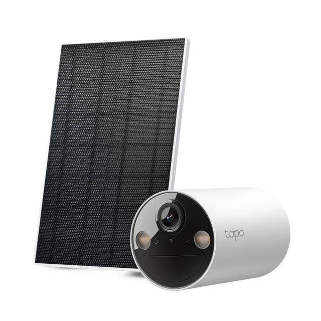 Cámara de vigilancia con Panel Solar Tapo TC82 Kit, 2K QHD, Visión Nocturna a Color, Detección Inteligente IA, IP65