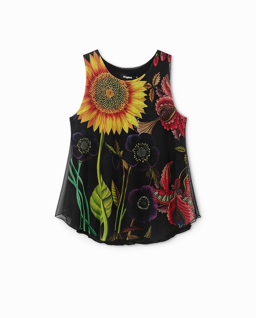 Camiseta punto mujer sin mangas