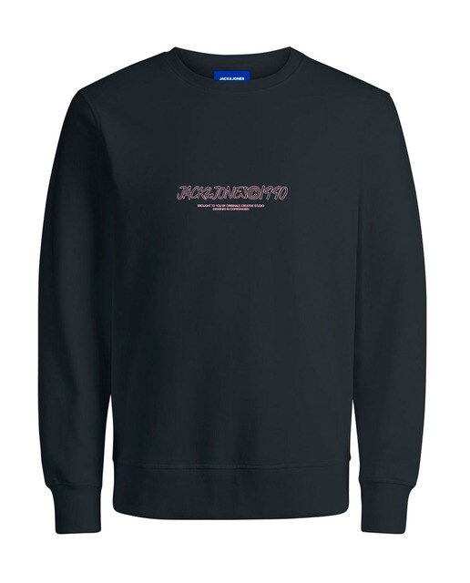 Sudadera sin capucha con logo frontal y mangas largas para hombre