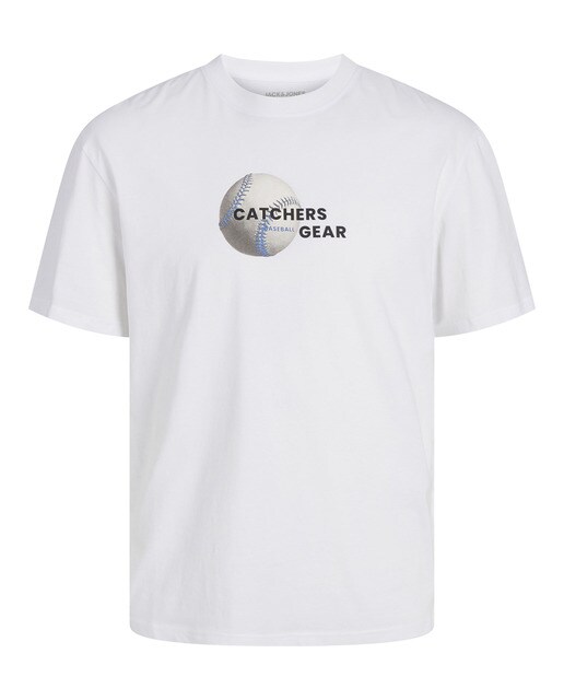 Camiseta manga corta cuello redondo y print frontal para hombre