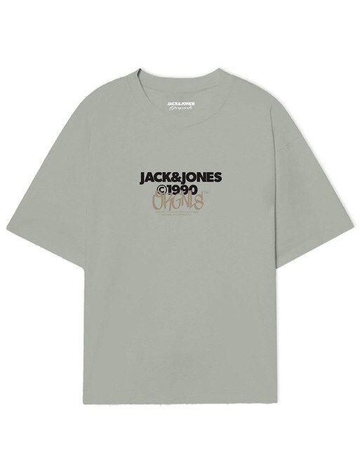 Camiseta manga corta cuello redondo y print frontal para hombre