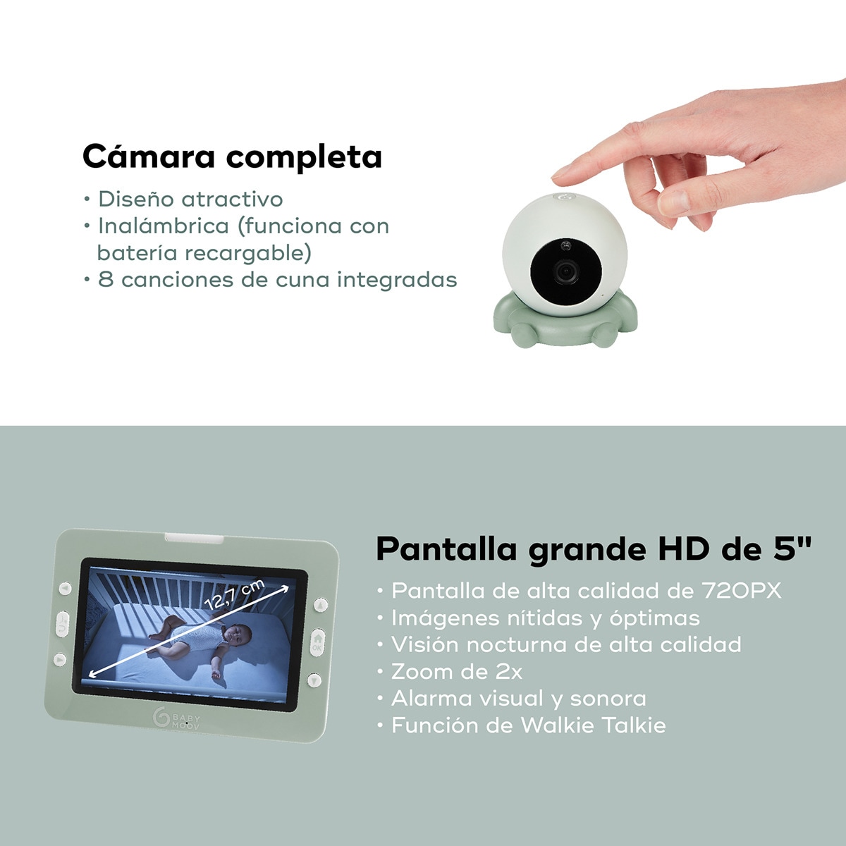 Intercomunicador de Vídeo YOO GO + HD com Câmara Robótica de Alta Definição Verde-antiquário-4