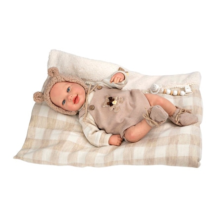 Bebé reborn 45 cm Rubén con cojín